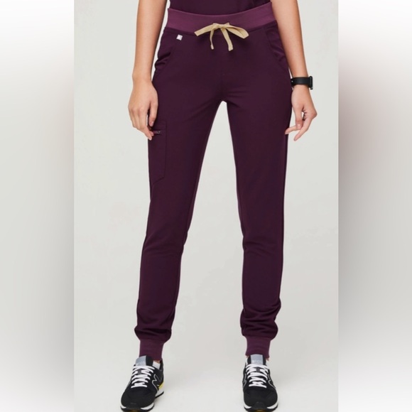 Figs Women's Deep Purple Zamora High Waisted Scrub Pants Joggers - Picture 1 of 3